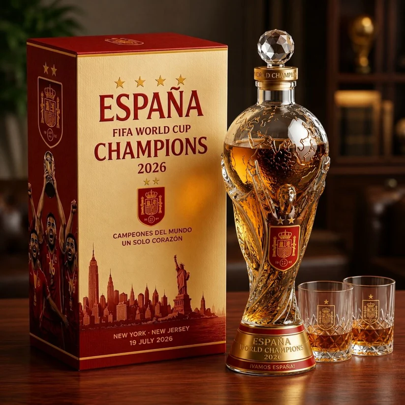 Spain World Cup 2026 Champions Limited Edition Whiskey Bottle