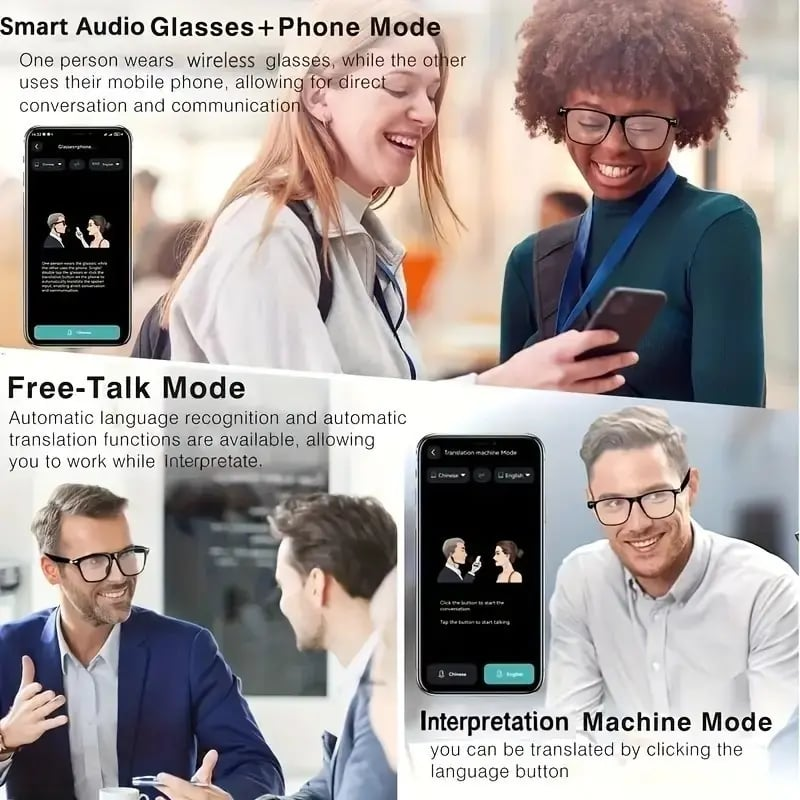 ⏰BLACK FRIDAY SALE🎁AI-powered unisex audio translation glasses
