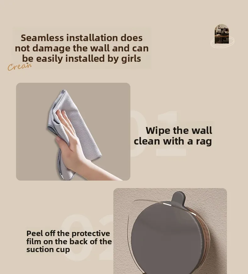 40/50cm Walnut Suction Cup Bathroom Shelf No-Drill Heavy Duty Storage Rack Over Faucet Sink Rack Wall-Mounted Bathroom Accessori